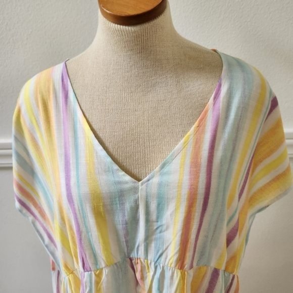 Time and Tru Women's Woven Print Dress with Flounce Hem V-Neck Size XXL - Picture 9 of 15